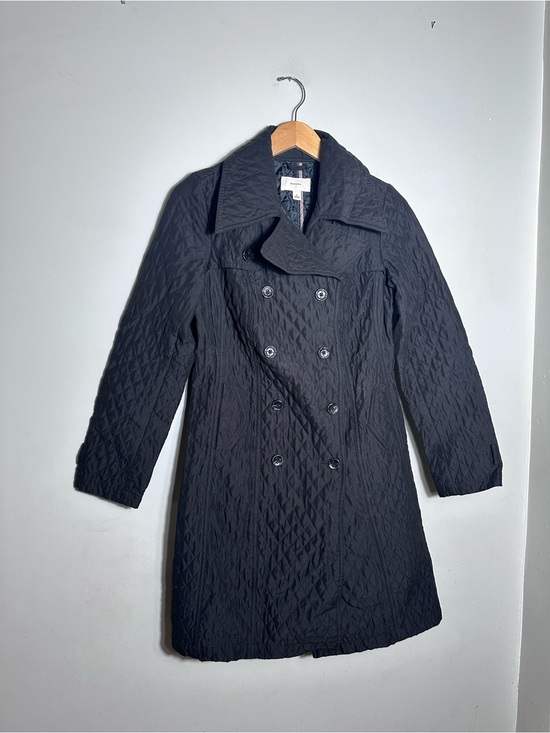 Merona Jackets & Blazers - Y2K Merona Quilted Double-Breasted Black Trench Coat